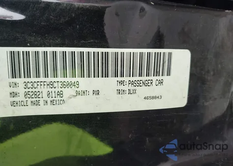 2012 Fiat 500 Abarth из США, поврежденный, VIN 3C3CFFFH9CT360049